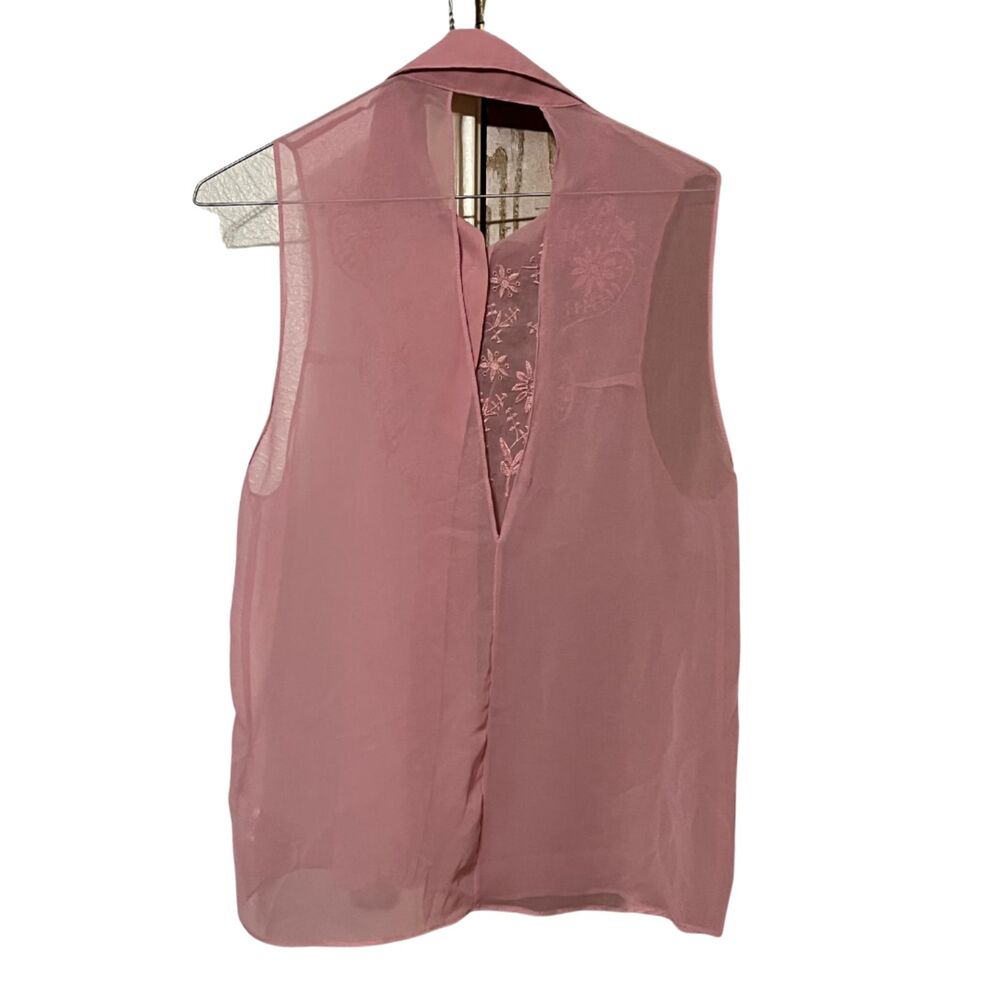 Women's Cotton Candy Embroidered Sheer Dusty Rose Size Small